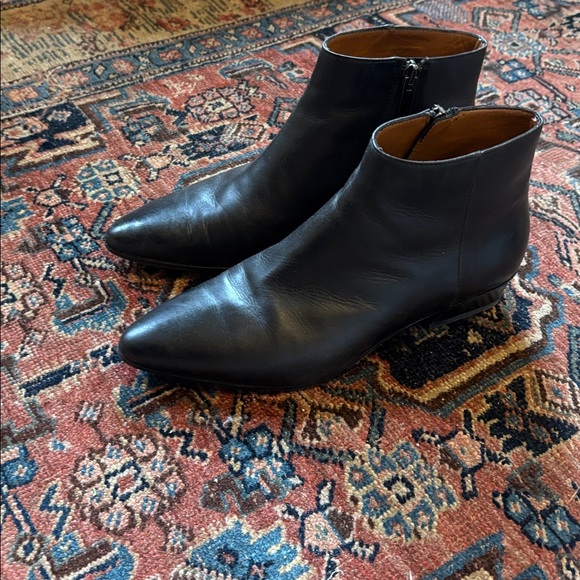 Aquatalia Black Leather Pointed-Toe Ankle Booties - Picture 2 of 6